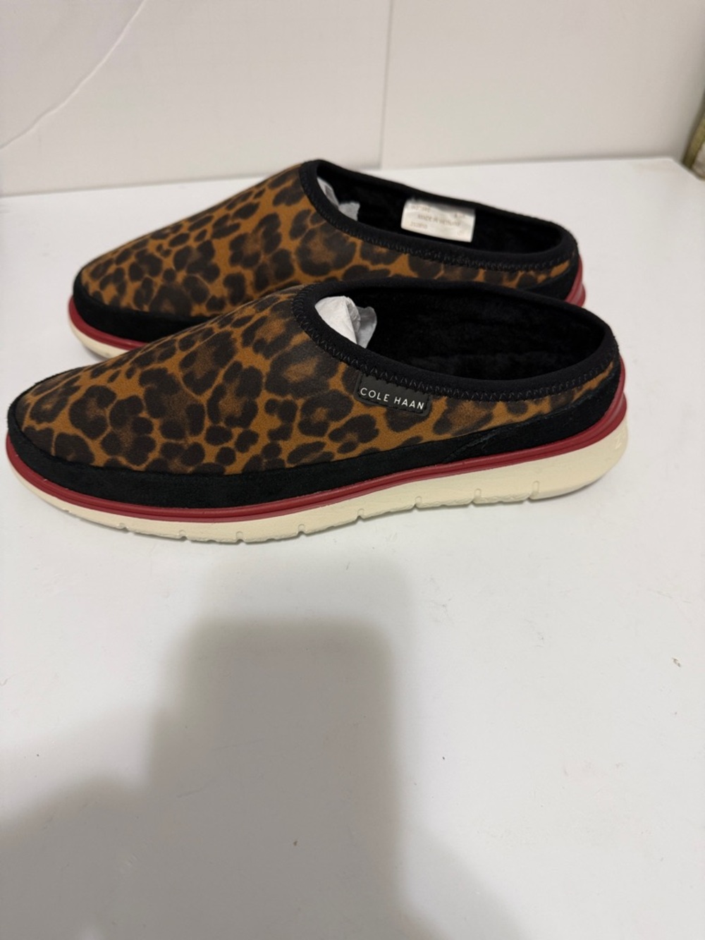 NEW ZERO GRAND  COLE HAAN Leopard Print Slip-On Shoes - Brown